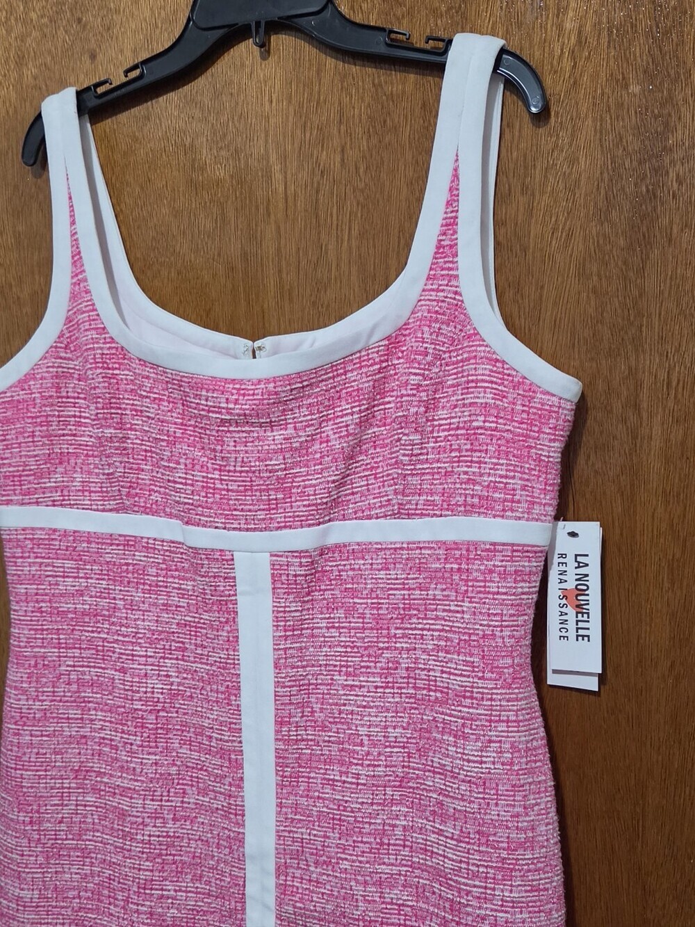 La Nouvelle Renaissance Pink Tweed Sleeveless Mini Dress NWT Size 16 - Picture 3 of 12
